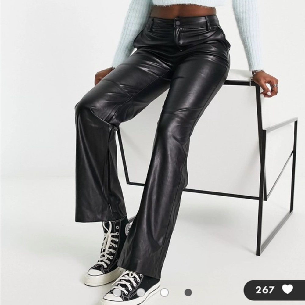 NWOT Anthropologie- Pull&Bear straight leg faux leather pants